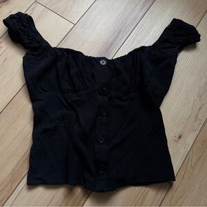 Black Off-Shoulder Reformation top
